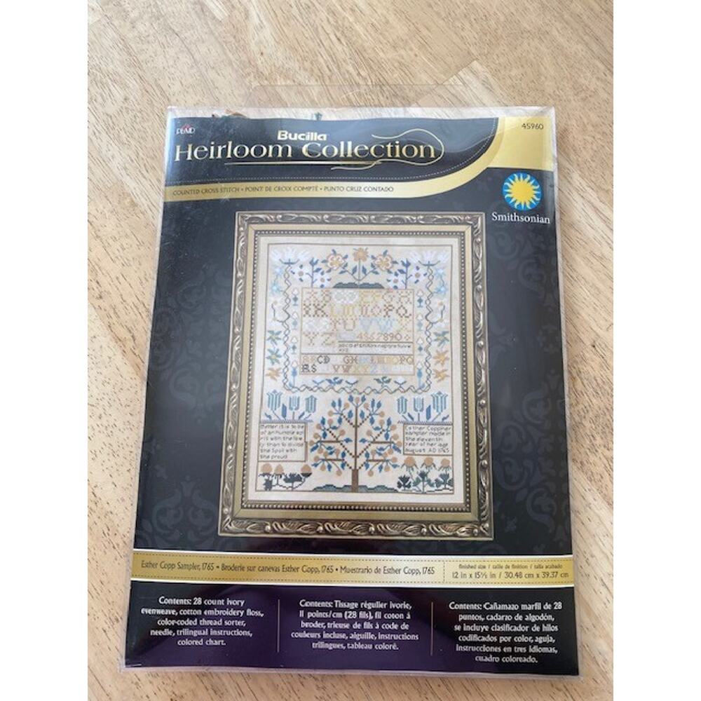 Heirloom Collection Plaid Bucilla Cross Stitch Kit Esther Copp Sampler #45960